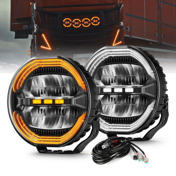 9" Custom Anti Glare 120W Amber Chasing Spotlight set